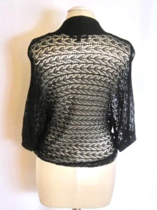 Creation Crochet Knit Cardigan With Tie Front - Picture 2 of 5